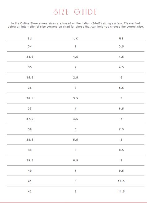 givenchy shoes size chart us